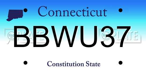 BBWU37 Connecticut License Plate