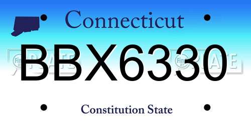 BBX6330 Connecticut License Plate