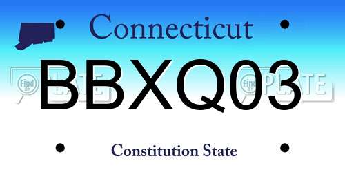 BBXQ03 Connecticut License Plate