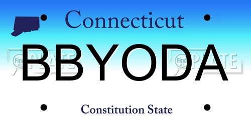 BBYODA Connecticut License Plate