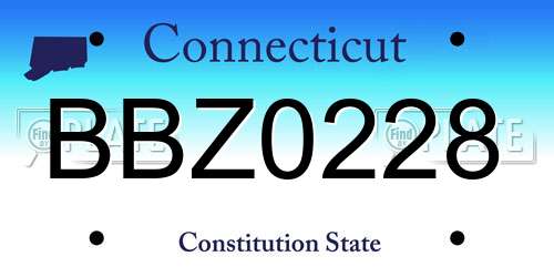 BBZ0228 Connecticut License Plate