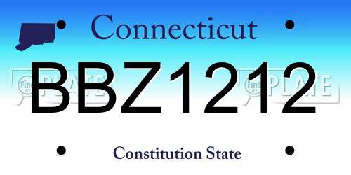 BBZ1212 Connecticut License Plate