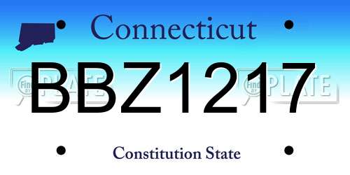 BBZ1217 Connecticut License Plate