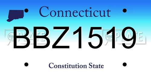 BBZ1519 Connecticut License Plate