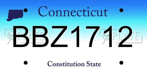 BBZ1712 Connecticut License Plate