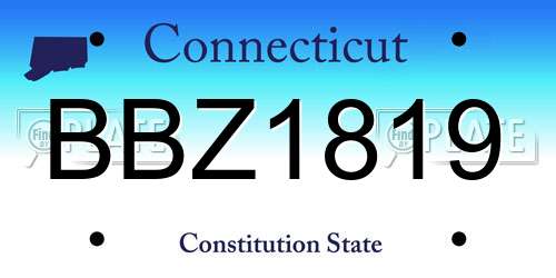 BBZ1819 Connecticut License Plate