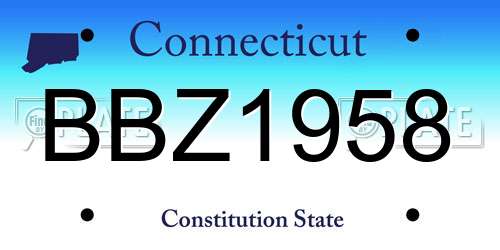 BBZ1958 Connecticut License Plate