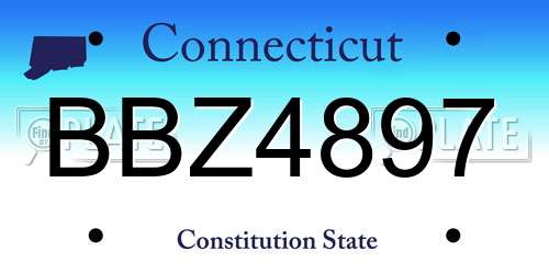 BBZ4897 Connecticut License Plate