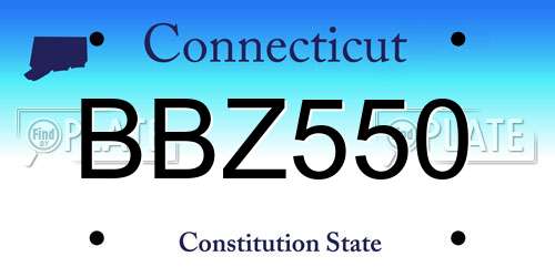 BBZ550 Connecticut License Plate