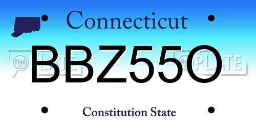 BBZ55O Connecticut License Plate
