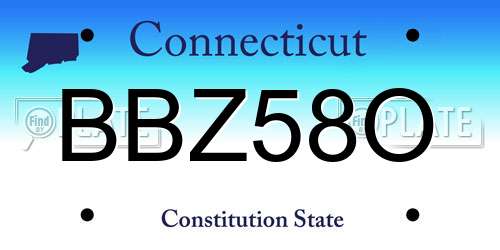 BBZ58O Connecticut License Plate