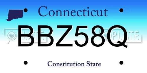 BBZ58Q Connecticut License Plate