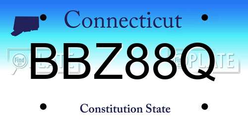BBZ88Q Connecticut License Plate
