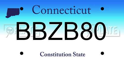 BBZB80 Connecticut License Plate