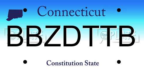 BBZDTTB Connecticut License Plate