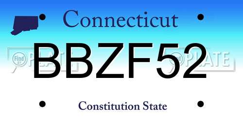BBZF52 Connecticut License Plate