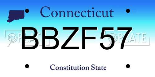 BBZF57 Connecticut License Plate