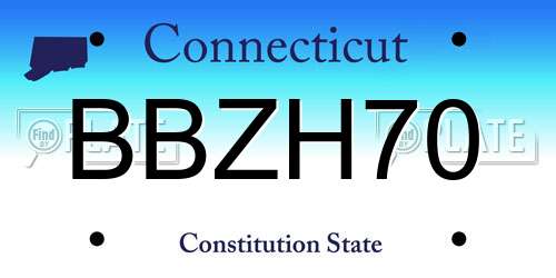 BBZH70 Connecticut License Plate