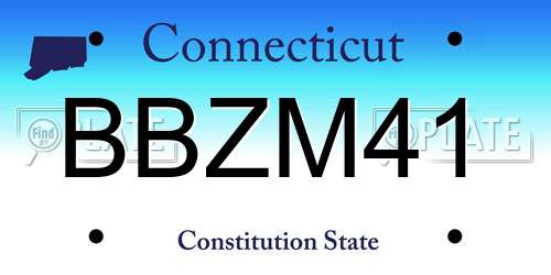 BBZM41 Connecticut License Plate