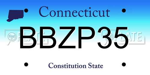 BBZP35 Connecticut License Plate