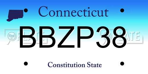 BBZP38 Connecticut License Plate