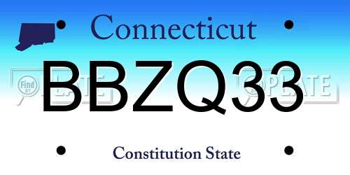 BBZQ33 Connecticut License Plate