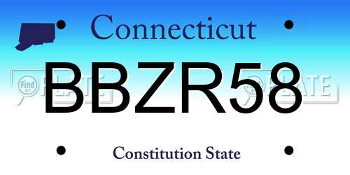 BBZR58 Connecticut License Plate