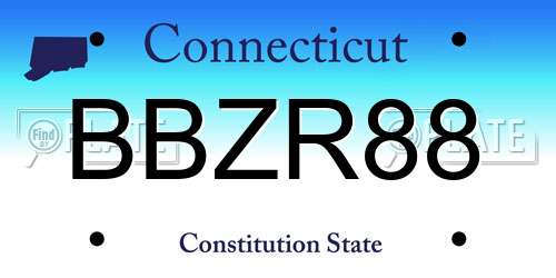 BBZR88 Connecticut License Plate