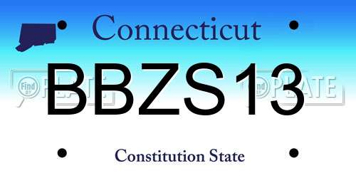 BBZS13 Connecticut License Plate