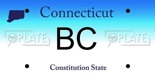 BC Connecticut License Plate