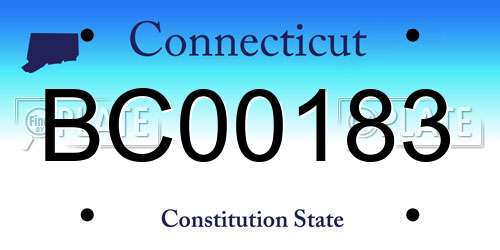 BC00183 Connecticut License Plate
