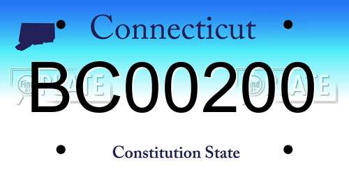 BC00200 Connecticut License Plate