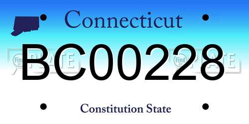 BC00228 Connecticut License Plate