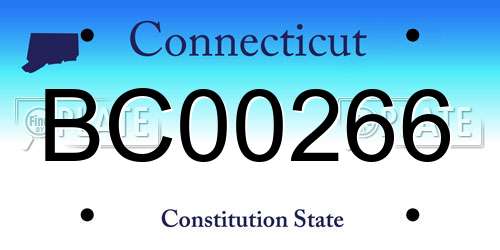BC00266 Connecticut License Plate