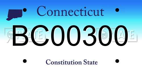 BC00300 Connecticut License Plate