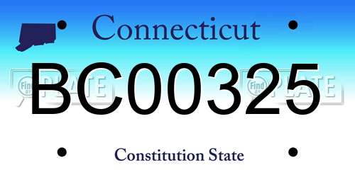 BC00325 Connecticut License Plate