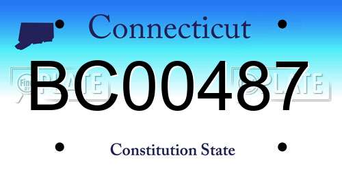 BC00487 Connecticut License Plate