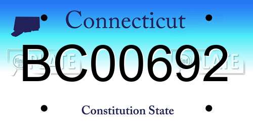 BC00692 Connecticut License Plate