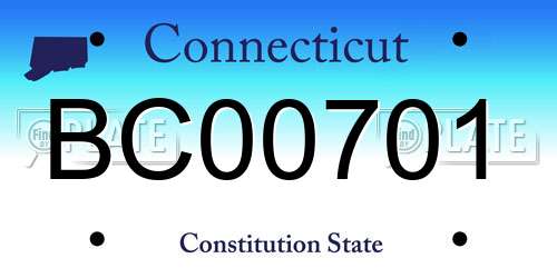 BC00701 Connecticut License Plate
