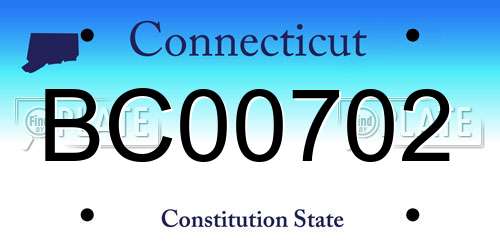 BC00702 Connecticut License Plate