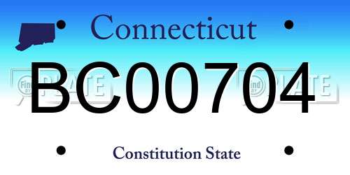 BC00704 Connecticut License Plate