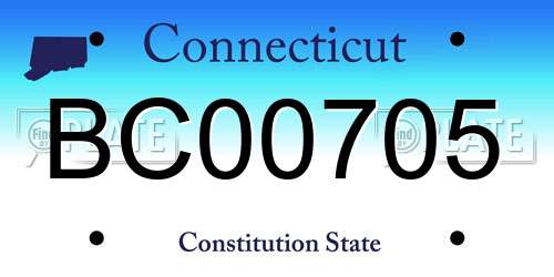 BC00705 Connecticut License Plate