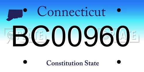 BC00960 Connecticut License Plate