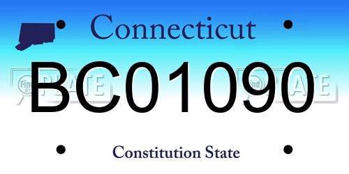 BC01090 Connecticut License Plate