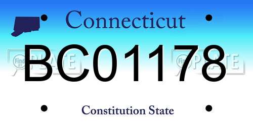 BC01178 Connecticut License Plate