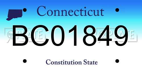 BC01849 Connecticut License Plate