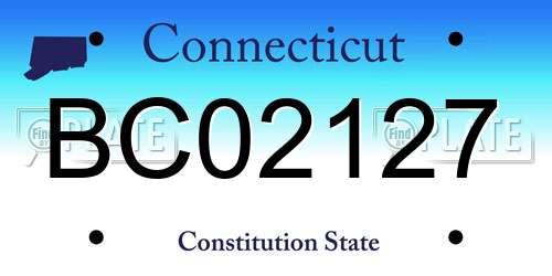 BC02127 Connecticut License Plate