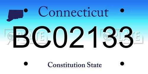 BC02133 Connecticut License Plate