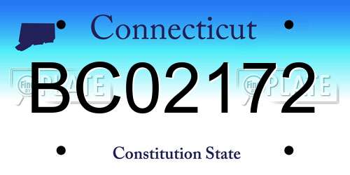 BC02172 Connecticut License Plate