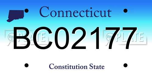 BC02177 Connecticut License Plate